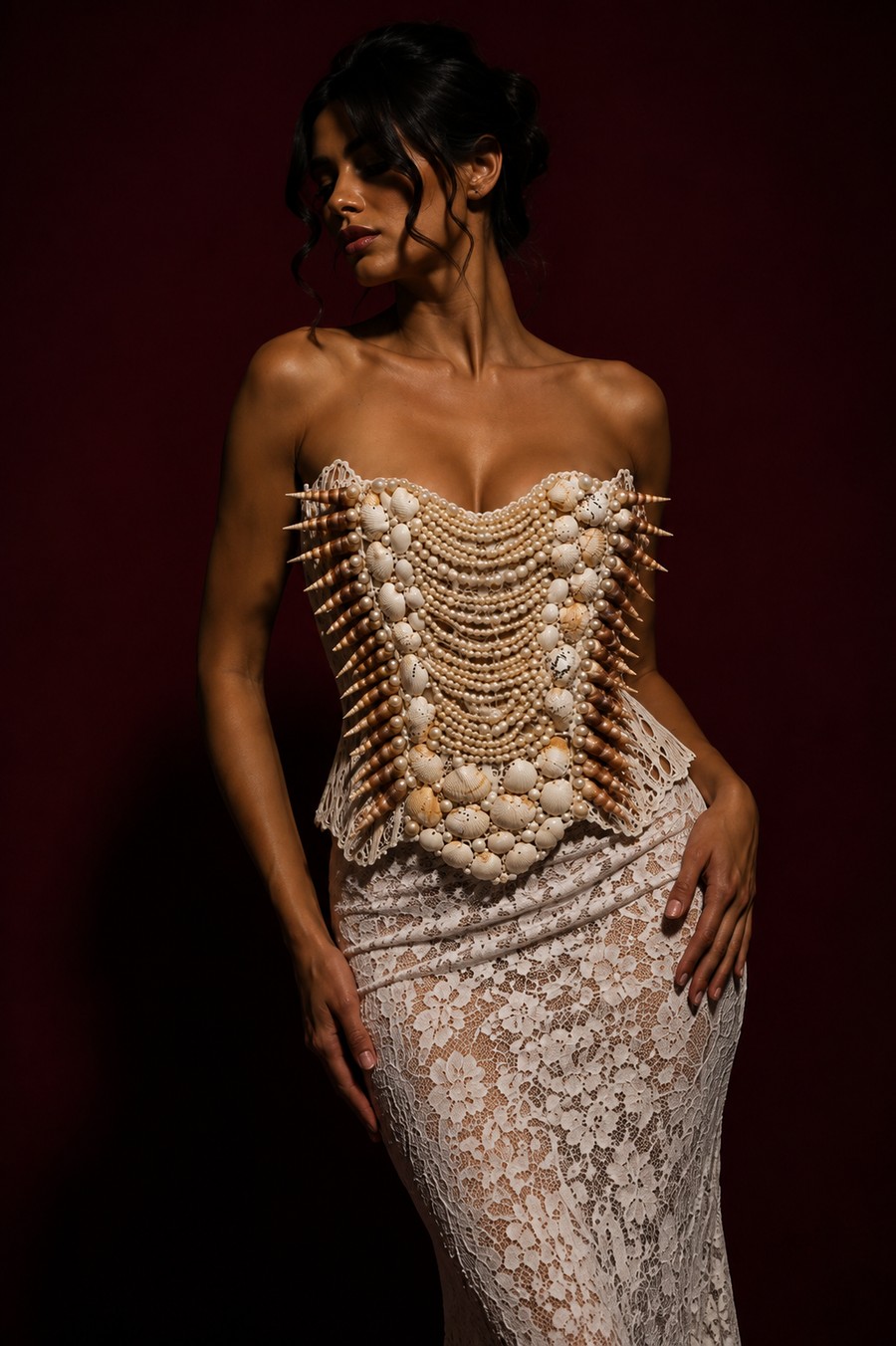 Pearl Shell Corset front